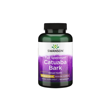 Swanson Catuaba Bark 465 mg, 120 capsules, is a herbal supplement designed to support sexual vitality.